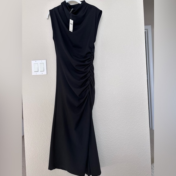 NWT, the Maya Ruched Cowl-neck dress - black, Small petite, Anthropologie - Picture 6 of 14